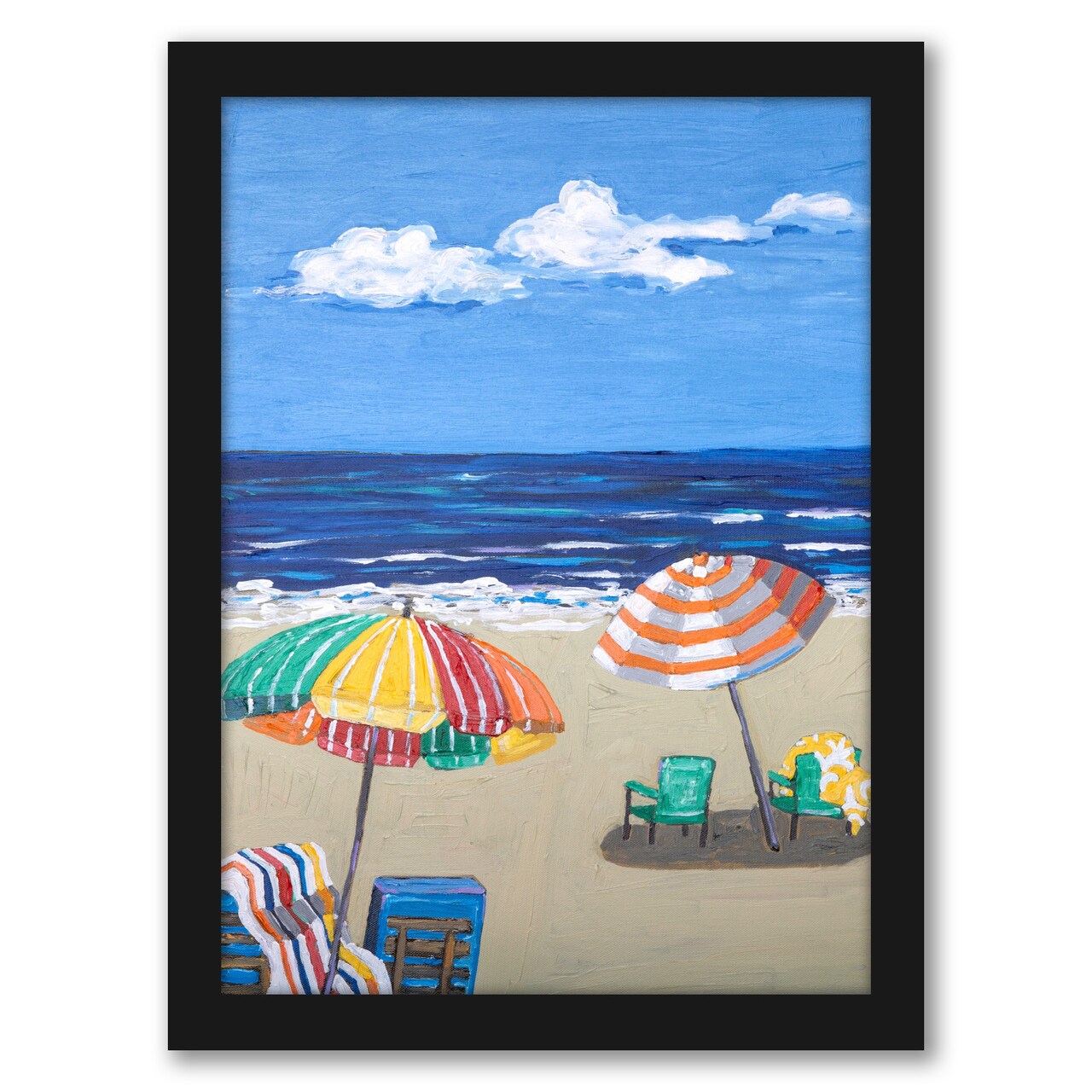 Beach Day by Mandy Buchanan Black Framed Art Print - Americanflat
